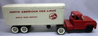 Vintage Structo Pressed Steel North American Van Lines Semi 24 " Long