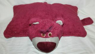 Disney Parks Pixar Lotso Huggin Bear Pillow Pet Plush Stuffed Toy Red Large 21 "