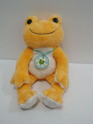 Pickles The Frog Orange Nakajima Beanie 10 " Plush Stuffed Toy Doll Japan