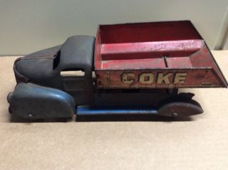 Vintage/antique Marx Coal/coke Pressed Steel/tin Toy Dump Truck