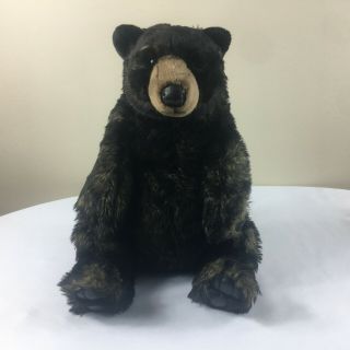 A94 Fao Swarz Sitting Grizzly Teddy Bear Plush 16 " Stuffed Toy Lovey