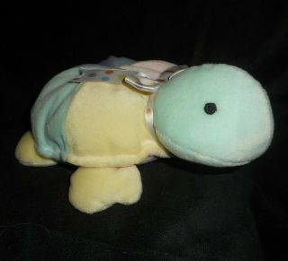 9 " First & Main Babe E Turtle Baby Pastel Chime Rattle Stuffed Animal Plush Toy