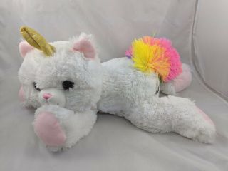 Kellytoy Fantasy Unicorn Cat Plush Kitten 15 " Long Stuffed Animal Toy