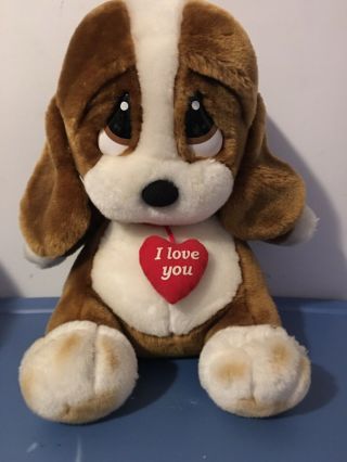 Sad Sam I Love You Honey Basset Hound Dog Puppy Stuffed Animal Talks Dakin