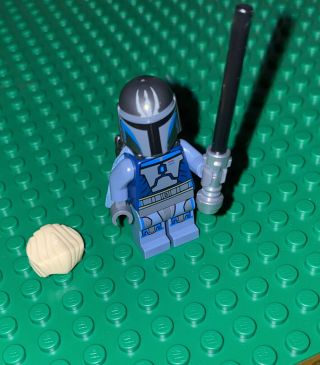 Lego Star Wars Pre Vizsla Minifigure,  Jetpack,  Helmet,  Saber,  And Cape