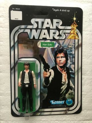 Kenner 1977 Vintage Han Solo Smuggler On Star Wars 12 Back Large Head