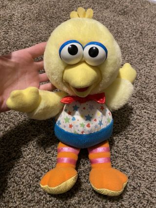 Playskool Baby Big Bird 12” Sesame Street Sensory Crackle Toy Plush Stars Hearts