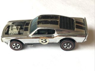 Vintage 1969 Hot Wheels Redlines Mustang Boss Hoss Chrome Club Car Hk