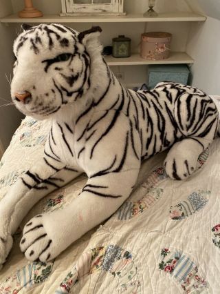 Ikea Onskad White Siberian Snow Tiger Large Plush Stuffed Toy 26 