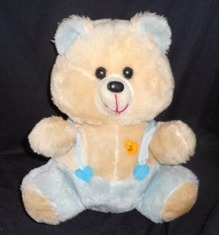 16 " Vintage Dan Dee Teddy Bear Blue Musical Light Up Stuffed Animal Plush Broken