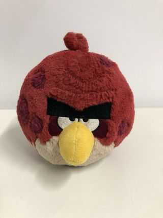 Rare 5  Angry Birds Big Brother Terence Plush Toy Red Purple Spots No Sound