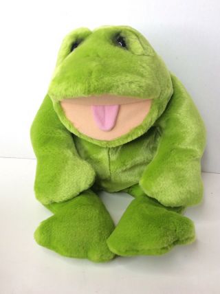 Applause Lou Rankin Friends Herbert Frog Plush Hand Puppet Stuffed Toy Green