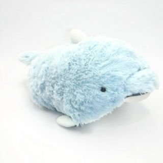 Pillow Pets Peewees 11 " Dolphin Plush Folding Light Blue Stuffed Animal