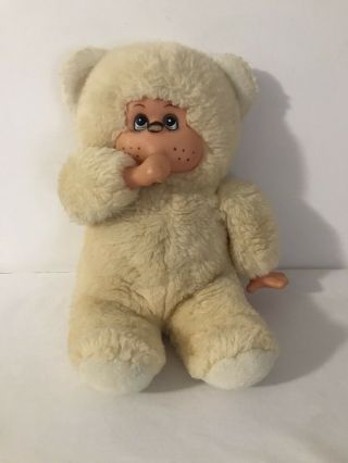 Vintage Rubber Face And Hands Stuffed Teddy Bear Thumb Sucker
