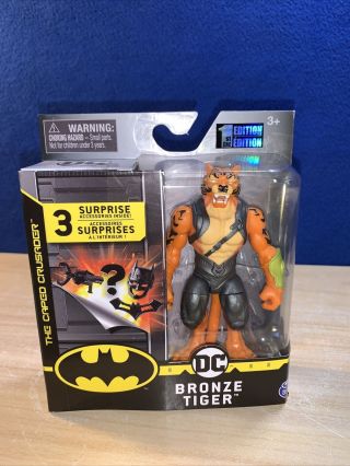 Spin Master Dc 4 " Bronze Tiger Batman Caped Crusader 1st Edition 3 Accessories
