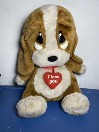 Vintage Sad Sam Honey Puppy Dog Applause Brown White 12 " Whimpers Stuffed Animal
