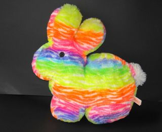 2017 Dan Dee Collectors Choice Rainbow Easter Bunny Rabbit Plush Toy 15 "