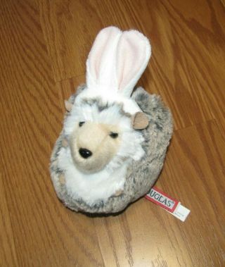 Douglas Cuddle Toys Spunky Brown Stuffed Ball Hedgehog W/ Plush Bunny Ears 6.  5 "