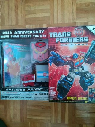 Optimus Prime Comic Dvd 25th Anniversary Universe Deluxe 2008 Hasbro