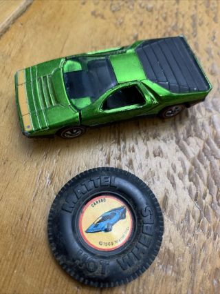 1969 Light Green CARABO w/Button Redline Hot Wheels From HUGE estate attic find 2