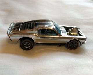 Vintage 1960s Mattel Hot Wheels - Mustang Boss Hoss Redline Chrome 1969