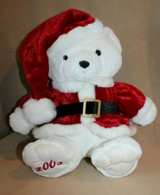 2003 Christmas White Santa Bear Dan Dee Collector 
