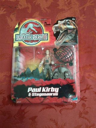 Rare Jurassic Park Iii 3 Paul Kirby & Stegasaurus Hasbro Vtg Gift Action Figure