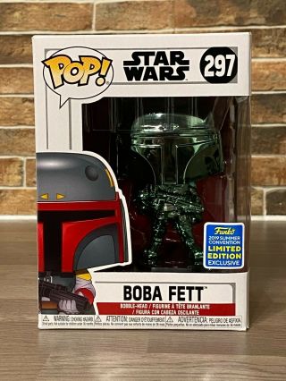 Star Wars Funko Pop Boba Fett (green Chrome) (sdcc Exclusive)