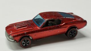 Custom Mustang - Red W/dark Interior 1968 Hk Vintage Hot Wheels Redline