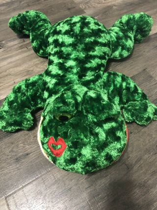 Dan Dee Large Floppy Frog Stuffed Animal Plush Pillow Toy With Heart