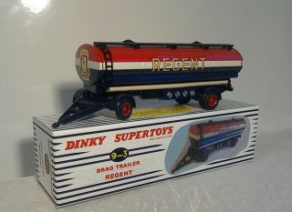 Dinky Toys By Atlas Editions,  Drag Trailer / Tanker,  Regent (corgi Lwb Chassis)