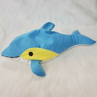 14 " Microbead Dolphin Blue Yellow Soft Toy Pillow Stuffed Animal Plush Toy B229
