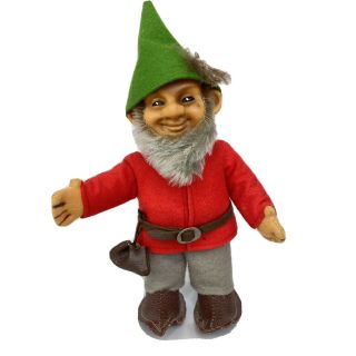 Vtg Steiff Gnome Pucki 7 " German Dwarf Doll Felt