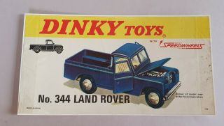 Rare Vintage Shop Advertising Flier/poster Dinky 344 Land Rover 71750