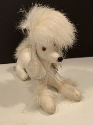 Rare Afghan/poodle Hound Dog Leather Stitched Plush Stuffed Animal Toy - Japan