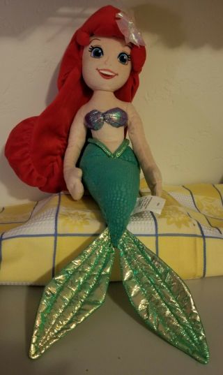 Disney Store Little Mermaid Ariel 21 " Plush Stuffed Doll