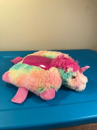 Pillow Pets Dream Lites Unicorn Rainbow Plush Starry Night Light See Video