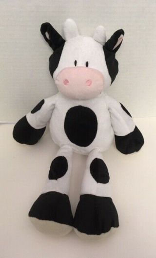 Animal Adventure Cow Black & White 15 " Floppy Plush Pink Muzzle Stuffed T3