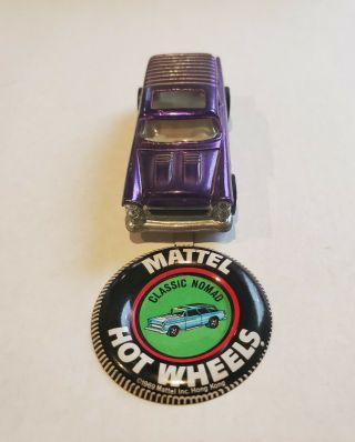 Hot Wheels Redlines 1970 Usa Purple Classic Nomad With Collectors Badge