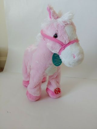 Dan Dee Pink Animated Walking Plush Stuffed Pony Horse 14 " Toy Sound Motion