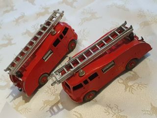 2 X Vintage Dinky Meccano Toys No 955 Fire Engine Red Hubs,  Ladders No Boxes