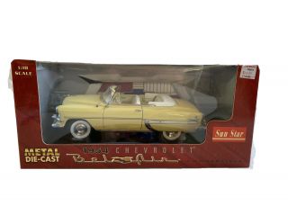 1954 Chevrolet Bel Air Convertible 1:18 Scale - Yellow | Sun Star Metal Die Cast