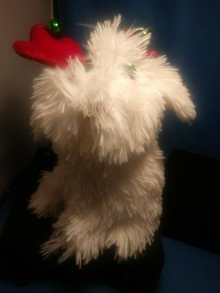 White Puppy Dog Christmas Plush Musical " Jingle Bells " Dances And Spins 8 " Dandee