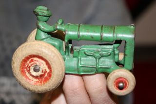 Antique Arcade Farm Tractor Fordson John Deere ? Cast Iron Toy Gas Oil Sign