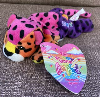 8 " Vintage 1998 Lisa Frank “hunter” Rainbow Leopard Bean Stuffed Animal Toy