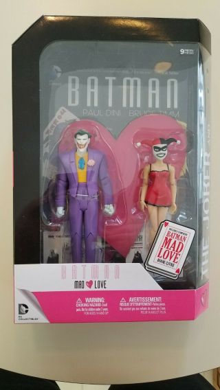 Batman Animated Series Joker & Harley Quinn Mad Love 2 Action Figures,  Book