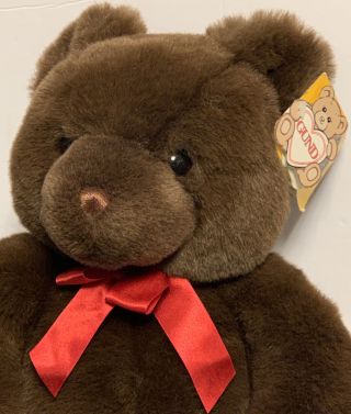 Gund Marshmallow Brown Teddy Bear 17” Stuffed Plush Red Bow 4258