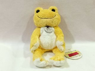 Pickles The Frog Yellow Beanbag Plush Toy Animal Doll Japan Nakajima Tag 10 "
