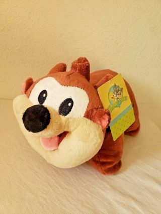 Six Flags Baby Looney Tunes Taz Pillow Folding Plush Stuffed Animal Pet Brown