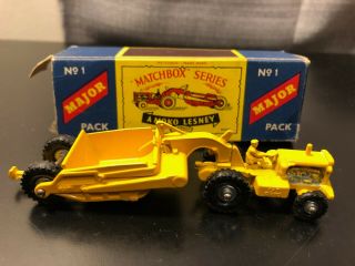 Matchbox M - 1 Cat Caterpillar Earth Mover Lesney - Die Cast Model Boxed